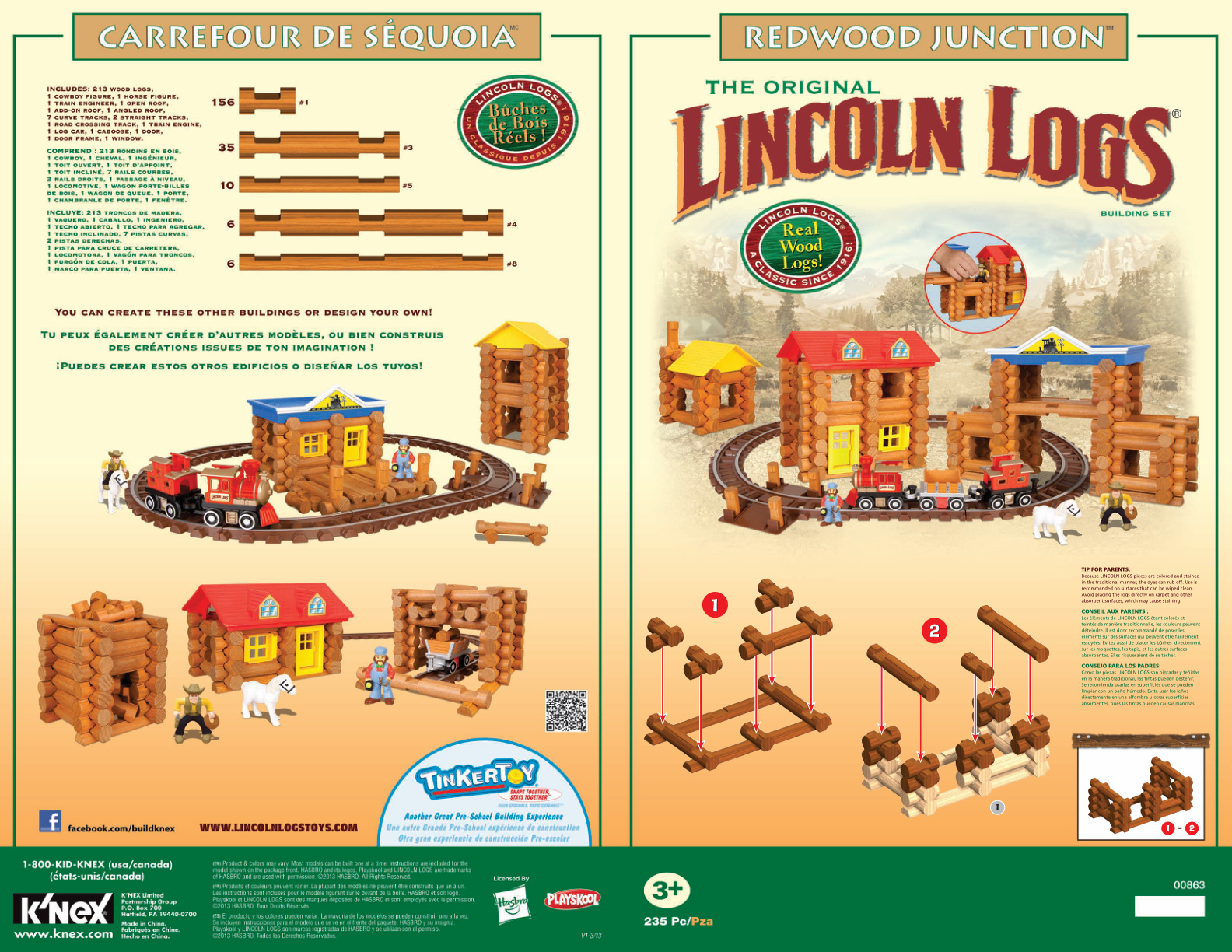 Lincoln Logs Redwood Junction 00863 instruction manual