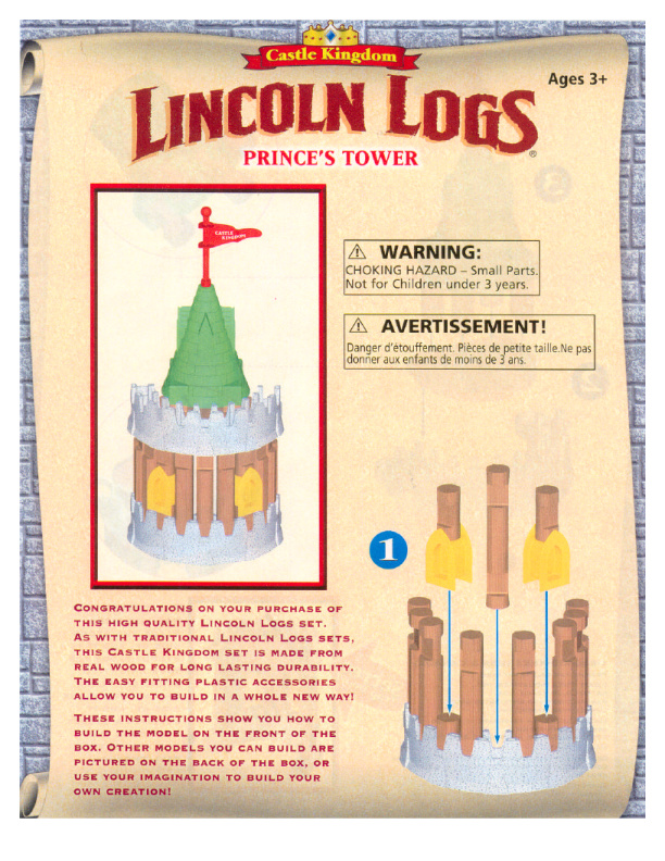 Lincoln Logs Princes Tower 00912 instruction manual