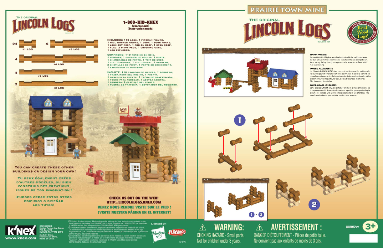 Lincoln Logs Prairie Town Mine 00882 instruction manual