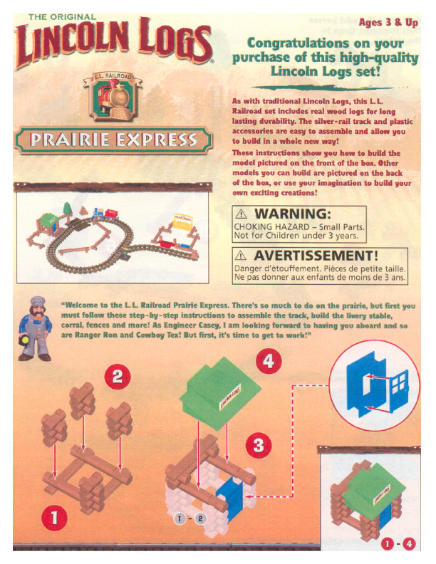 Lincoln Logs Prairie Express 00967 instruction manual