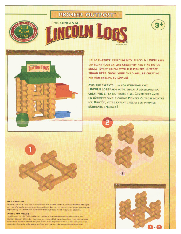 Lincoln Logs Pioneer Outpost 00969 instruction manual