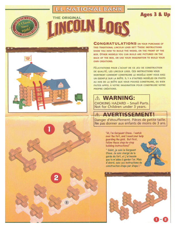 Lincoln Logs National Bank 00949 instruction manual