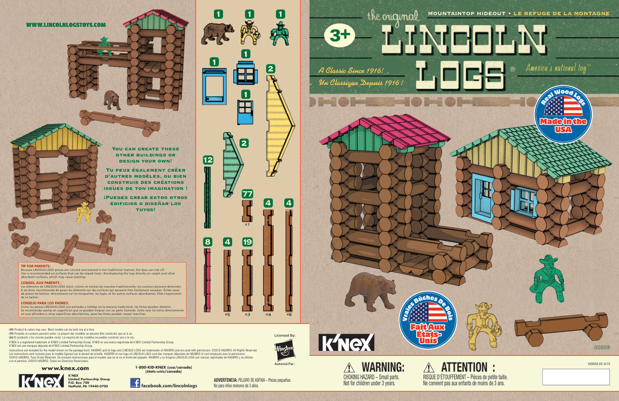 Lincoln Logs Mountaintop Hideout 00859 instruction manual