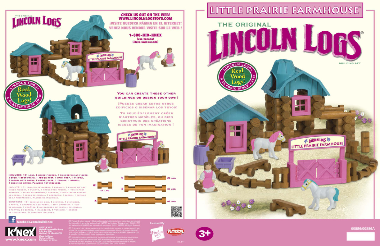 Lincoln Logs Little Prairie Farmhouse 00886 instruction manual