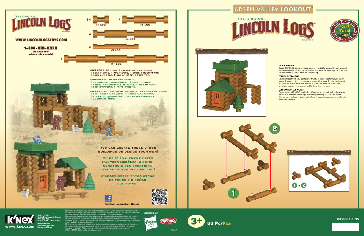 Lincoln Logs Green Valley Lookout 00878 instruction manual