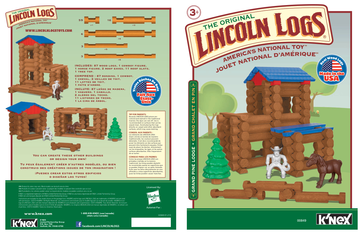 Lincoln Logs Grand Pine Lodge 00849 instruction manual