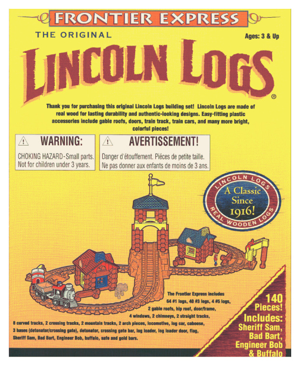 Lincoln Logs Frontier Express 00981 instruction manual