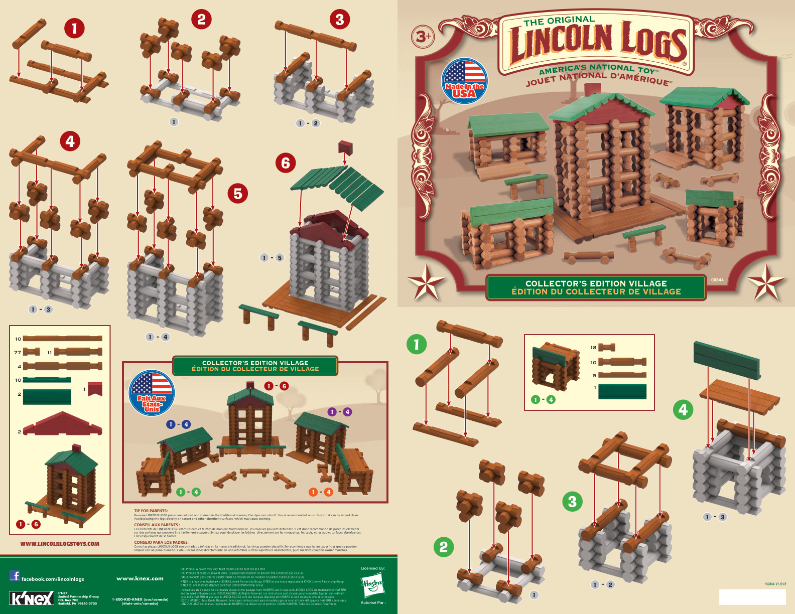 Lincoln Logs Collectors Edition Village 00844 instruction manual