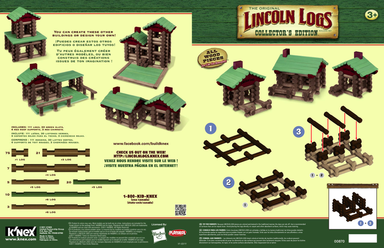 Lincoln Logs Collectors Edition 00870 instruction manual