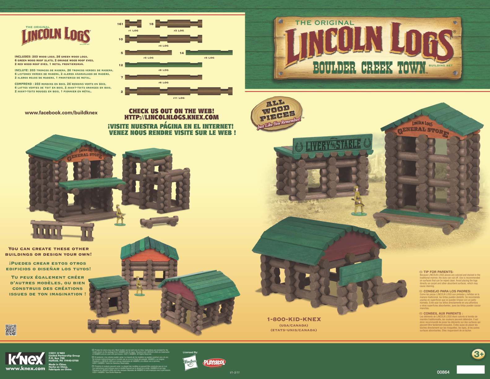 Lincoln Logs Boulder Creek Town 00864 instruction manual