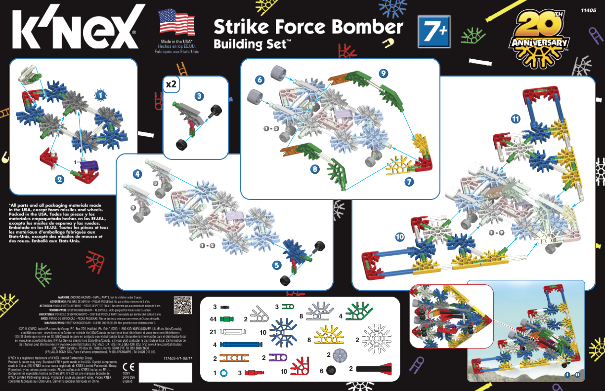 KNEX Classic Strike Force Bomber 11405 instruction manual