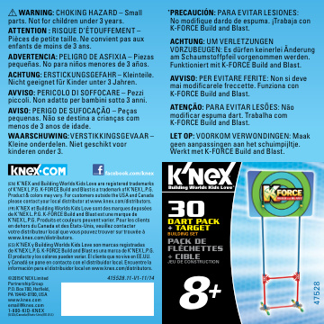 K FORCE 30 Dart Pack 47528 instruction manual