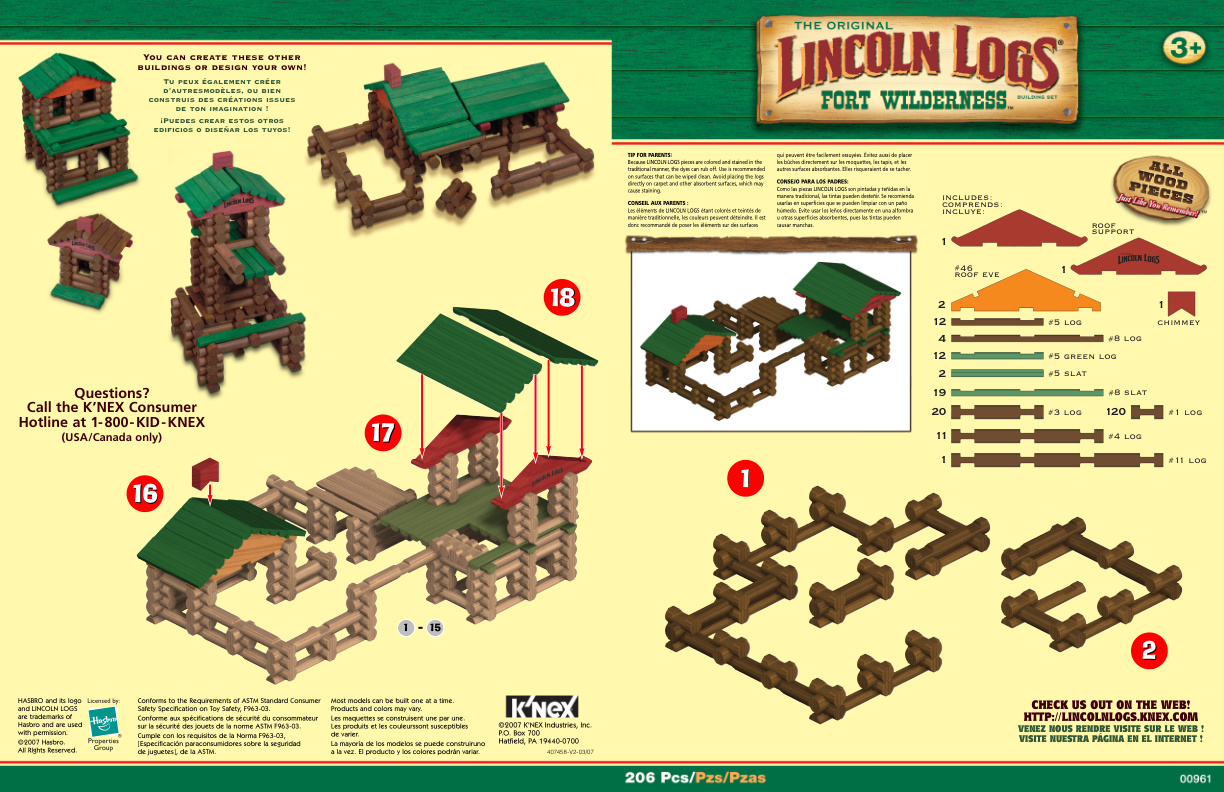 Fort Wilderness 00961 instruction manual