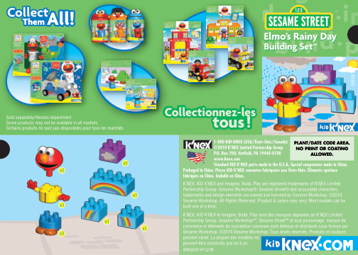 Elmo 27s Rainy Day 85263 instruction manual