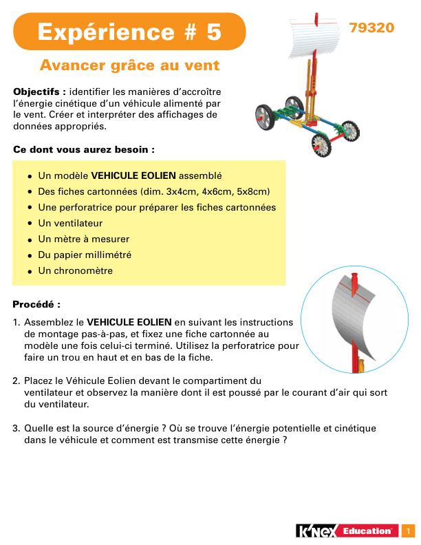 Education STEM Explorations Vehicles Experiement 5 French 79320 instruction manual