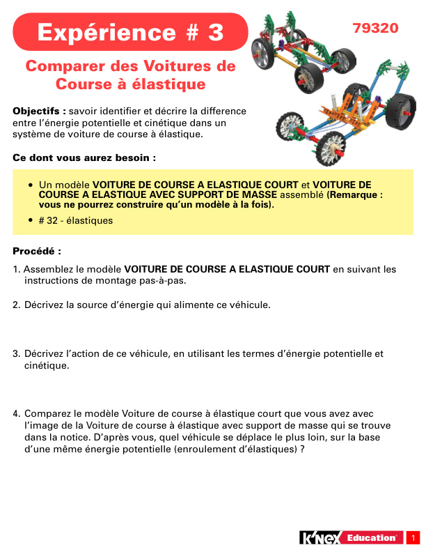 Education STEM Explorations Vehicles Experiement 3 French 79320 instruction manual
