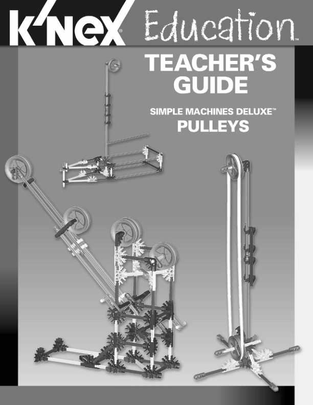 Education Simple Machines Deluxe Pulleys Teachers Guide 79520 instruction manual