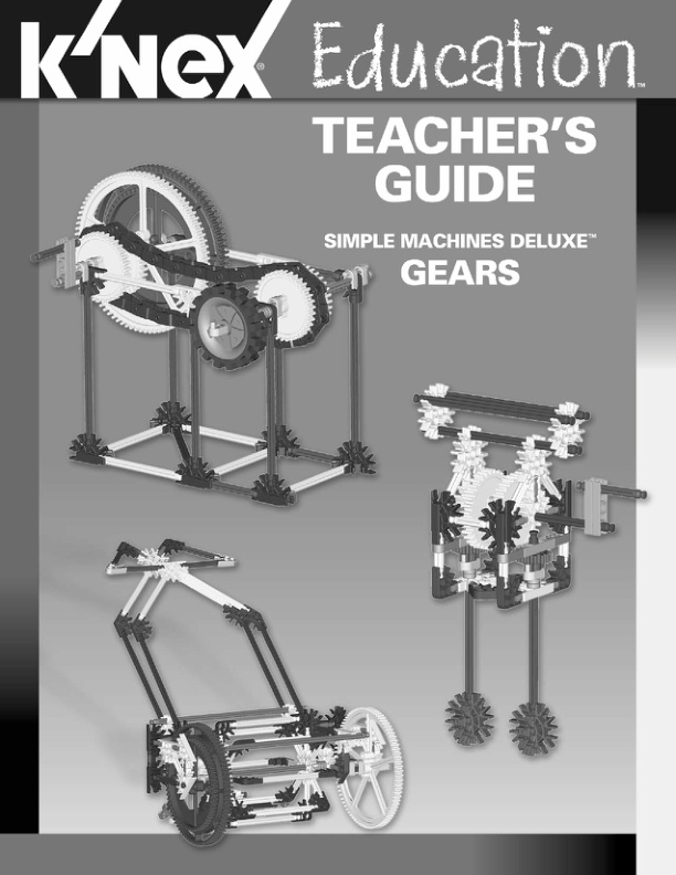 Education Simple Machines Deluxe Gears Teachers Guide 79520 instruction manual