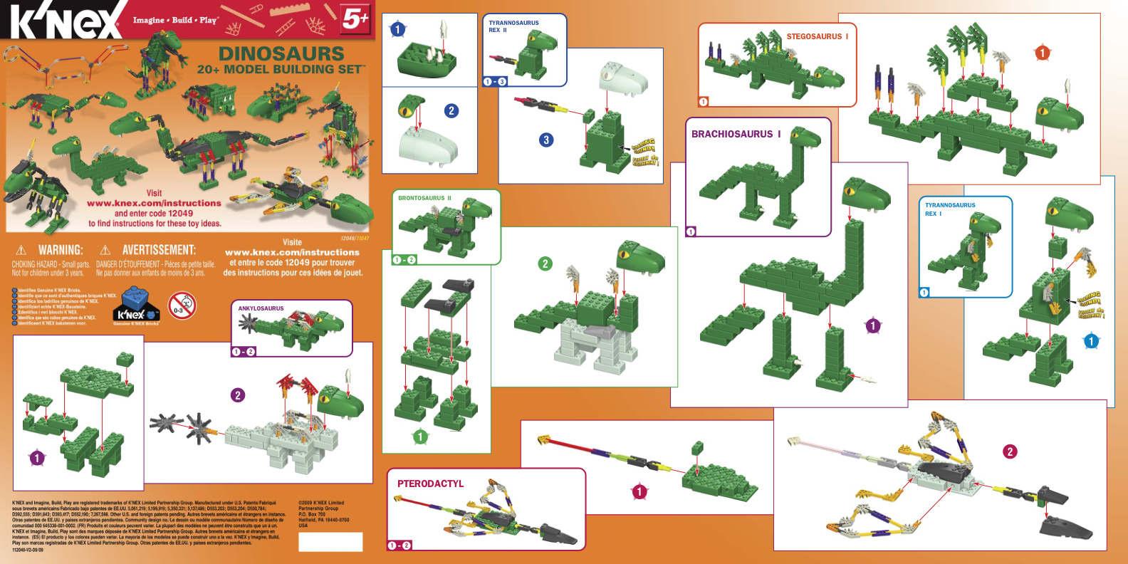 Diosaurs 20 Mdl Building Set 12049 instruction manual