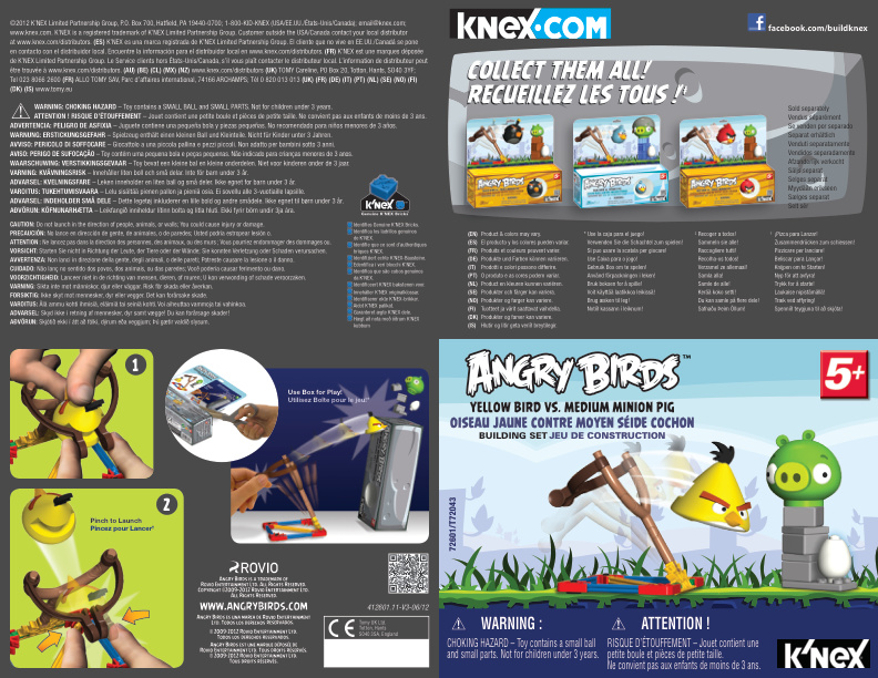 Angry Birds Yellow Bird vs Med Pig 72601 instruction manual