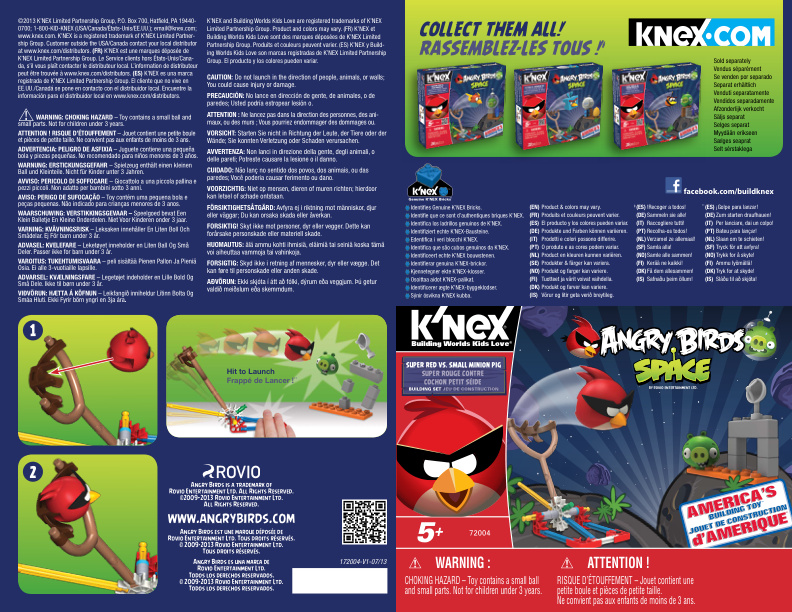 Angry Birds Super Red vs Small Minion Pig 72004 instruction manual