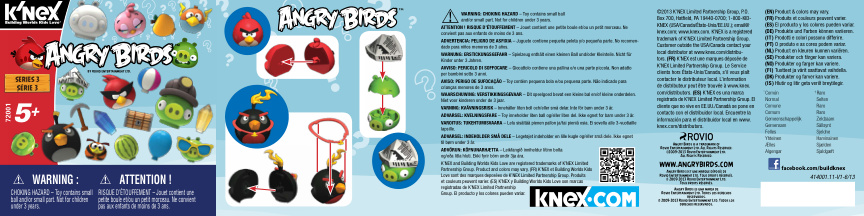 Angry Birds Mystery Bag Series 3 72001 instruction manual