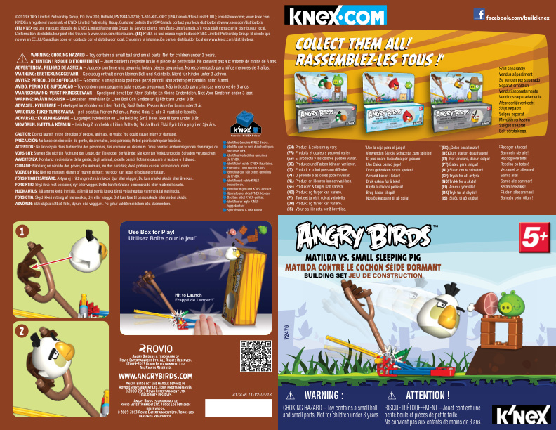 Angry Birds Matilda vs Sleeping Pig 72476 instruction manual