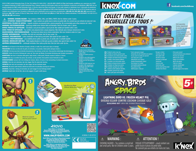 Angry Birds Lightning Bird vs Frozen Helmet Pig 72434 instruction manual