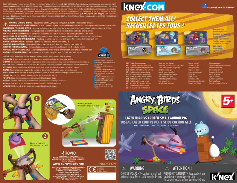Angry Birds lazer bird vs frozen small pig 72433 instruction manual