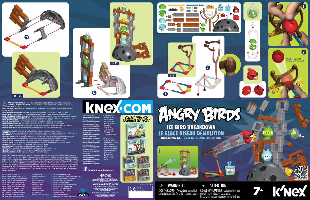 Angry Birds Ice Bird Breakdown 72402 instruction manual