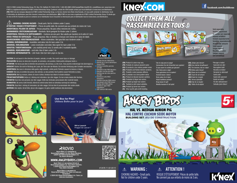 Angry Birds Hal vs Medium Minion Pig 72478 instruction manual
