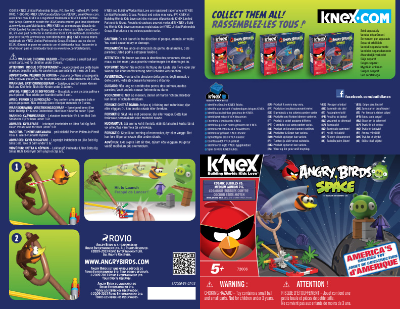 Angry Birds Bubbles vs Medium Minion Pig 72006 instruction manual