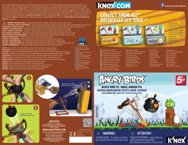 Angry Birds Black Bird vs Small Minion Pig 72603 instruction manual