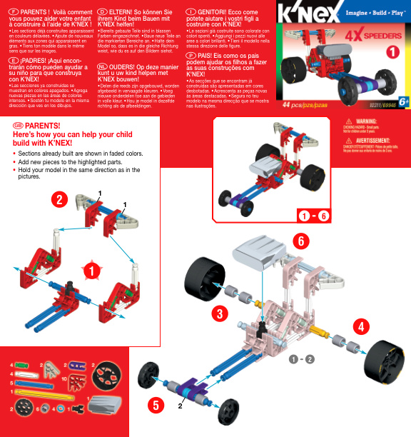4X Speeder Red 10311 instruction manual