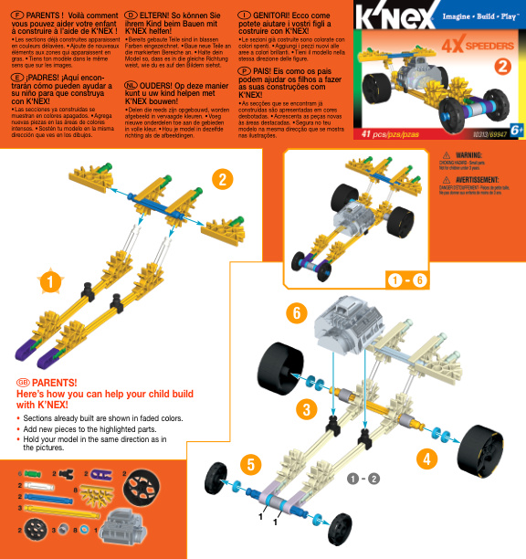 4X Speeder Yellow 10313 instruction manual