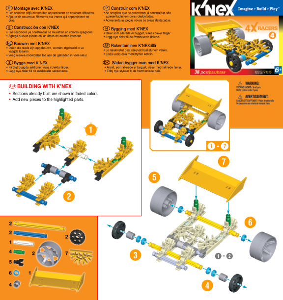 4X Racers Yellow 10312 instruction manual