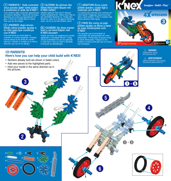 4X Speeder Blue 10315 instruction manual