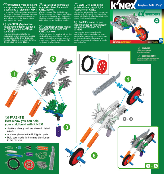 4X Speeder Green 10317 instruction manual