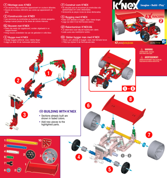 4X Racers Red 10316 instruction manual