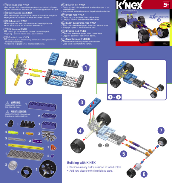 4x Dragsters Blue 10323 instruction manual