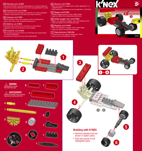 4x Dragsters Red 10321 instruction manual