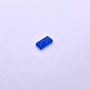 Brick 1x2 Flat Transparent Blue